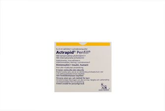 Actrapid Penfill 100 IE/ml Insulin (humant), Injektionsvätska, lösning i cylinderampull, 5 x 3 milliliter