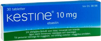 Kestine 10 mg Ebastin, Filmdragerad tablett, 30 tablett(er)