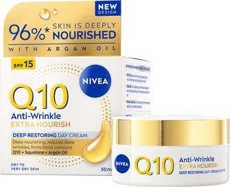 NIVEA Q10 Extra Nourish Day Cream Anti-age dagkräm med solskydd 50 ml