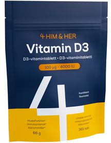 4Him&Her Vitamin D3 100 µg 4000 IU Tabletter 365 st