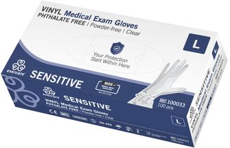 Evercare Handske Vinyl Sensitive L Vinylhandskar 100 st