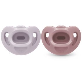 NUK First Choice Soft Napp Lila/Röd Storlek 0-6 Mån Nappar 2 st