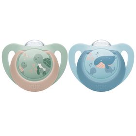 NUK First Choice Classic Napp Turtle/Whale Storlek 6-18 Mån Nappar 2 st