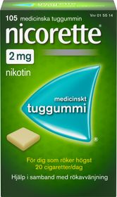 Nicorette 2 mg Nikotin, Medicinskt tuggummi, 105 styck