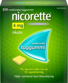 Nicorette 4 mg Nikotin, Medicinskt tuggummi, 210 styck
