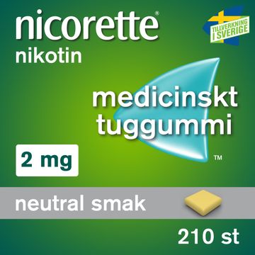Nicorette 2 mg Medicinskt nikotintuggummi, 210 st