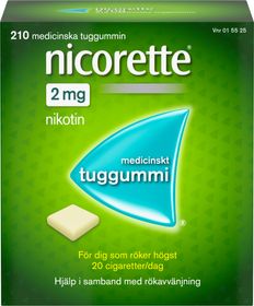 Nicorette 2 mg Nikotin, Medicinskt tuggummi, 210 styck