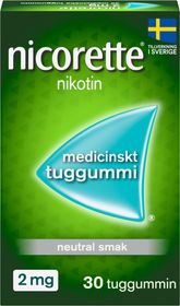 Nicorette 2 mg Nikotin, Medicinskt tuggummi, 30 styck