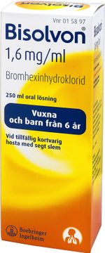 Bisolvon 1,6 mg/ml Bromhexin, oral lösning, 250 ml