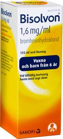 Bisolvon 1,6 mg/ml Bromhexin, Oral lösning, 125 milliliter