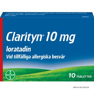 Clarityn Antihistamin 10 mg Loratadin, tabletter vid allergi, 10 st