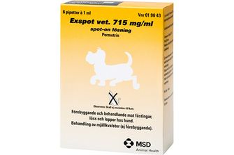 Exspot vet. 715 mg/ml Permetrin, Spot-on, lösning, 6 x 1 milliliter