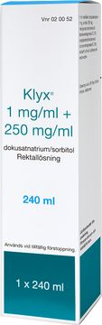 Klyx Rektallösning 1mg/ml+250mg/ml 240 milliliter