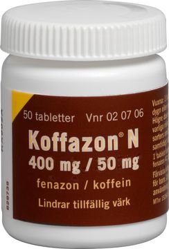 Koffazon N Mot migrän. Tablett 400 mg/50 mg 50 styck