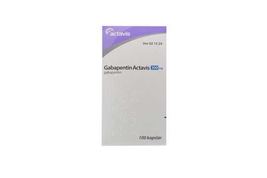 Gabapentin Actavis Kapsel, hård 300 mg Gabapentin 100 styck