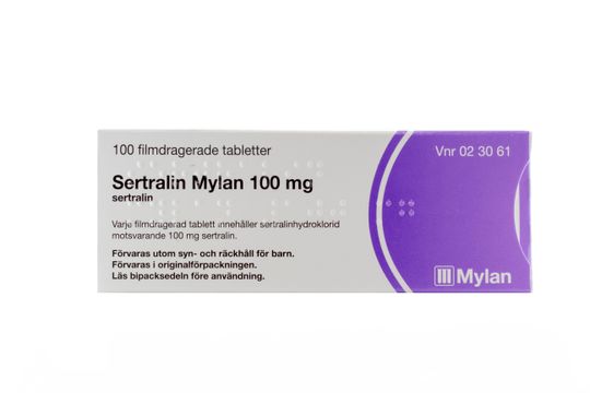 Sertralin Mylan Filmdragerad tablett 100 mg Sertralin 100 tablett(er)