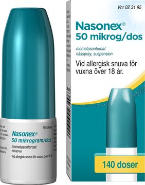 Nasonex Nässpray vid allergisk snuva 50 mikrogram/dos Mometasonfuroat, suspension, 140 doser