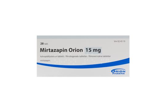 Mirtazapin Orion Filmdragerad tablett 15 mg Mirtazapin 28 tablett(er)