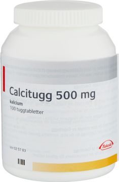 Calcitugg Tuggtablett 500 mg Kalciumkarbonat 100 styck