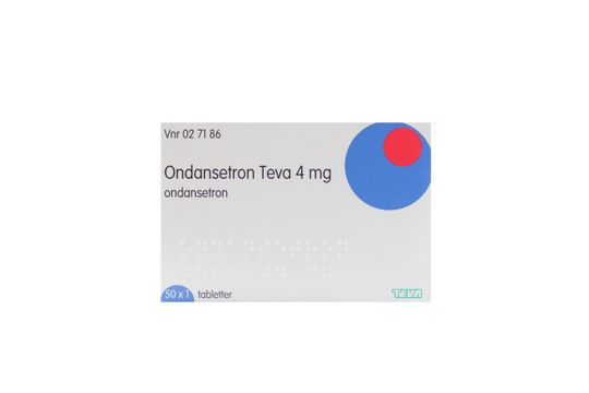 Ondansetron Teva Filmdragerad tablett 4 mg Ondansetron 50 tablett(er)