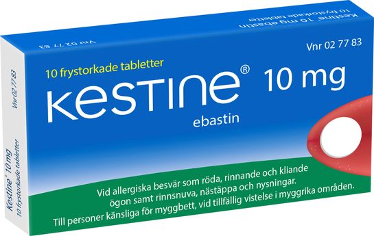 Kestine 10 mg Ebastin, frystorkad tablett, 10 st