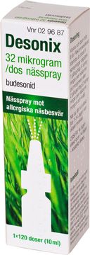 Desonix 32 µg/dos Budesonid, nässpray, suspension, 120 doser Desonix 32 µg/dos Budesonid, nässpray, suspension, 120 doser