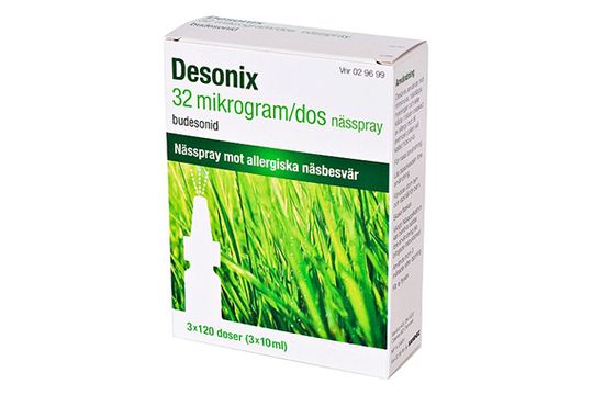 Desonix Nässpray med kortison. 32 µg, 3 förpackningar.