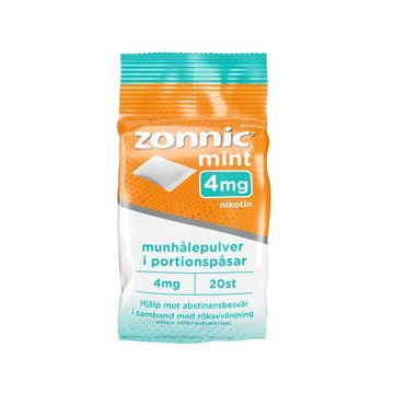 Zonnic Mint 4 mg Nikotin, munhålepulver i portionspåse, 20 st