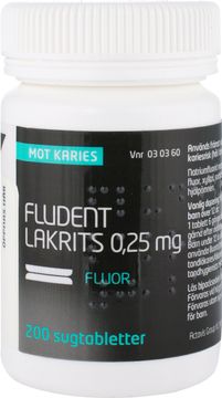Fludent Lakrits Sugtablett 0,25 mg 200 styck