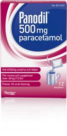 Panodil 500 mg Paracetamol, Pulver till oral lösning i dospåse, 12 styck