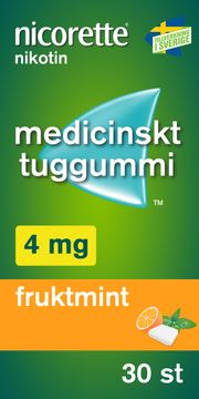 Nicorette Fruktmint 4 mg Medicinskt nikotintuggummi, 30 st