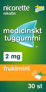 Nicorette 2 mg Fruktmint Medicinskt nikotintuggummi, 30 st