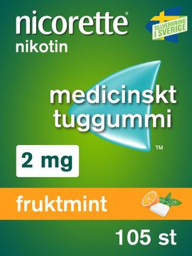 Nicorette Fruktmint 2 mg Medicinskt nikotintuggummi, 105 st