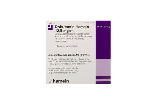 Dobutamin Hameln Koncentrat till infusionsvätska, lösning 12,5 mg/ml Dobutamin 5 x 20 milliliter