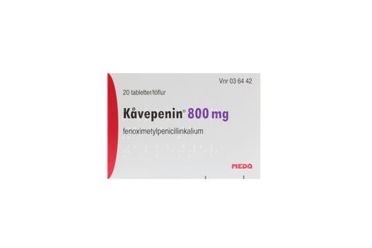 Kåvepenin Filmdragerad tablett 800 mg Fenoximetylpenicillin 20 styck