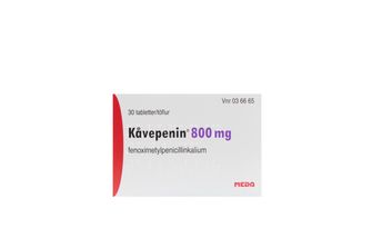 Kåvepenin 800 mg Fenoximetylpenicillin, Filmdragerad tablett, 30 styck