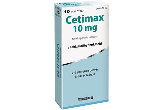 Cetimax 10 mg Cetirizin, filmdragerad tablett, 10 st