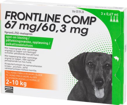 Frontline Comp 67 mg/60,3 mg Fipronil/Metopren, spot-on, lösning, 3x0,67 ml