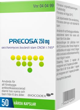 Precosa 250 mg Saccharomyces boulardii, kapsel, hård, 50 st