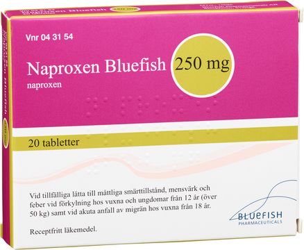 Naproxen Bluefish Naproxen 250 mg tabletter 20 st