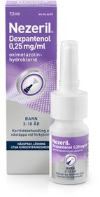Nezeril Dexpantenol 0,25 mg/ml Oximetazolin, Nässpray, lösning, 7.5 milliliter
