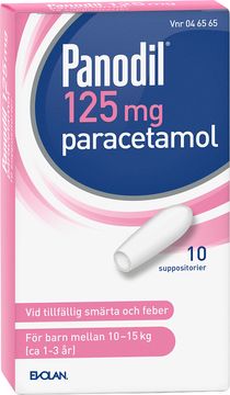 Panodil Suppositorium 125 mg Paracetamol 10 styck