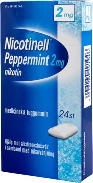 Nicotinell Peppermint 2 mg Medicinskt nikotintuggummi, 24 st