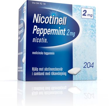 Nicotinell Peppermint 2 mg Nikotin, medicinskt tuggummi, 204 st