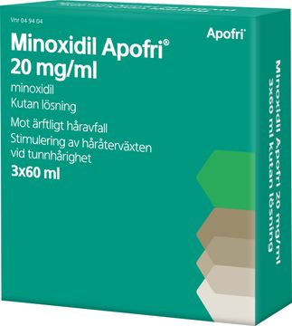 Minoxidil Apofri Kutan lösning 20 mg/ml Minoxidil 3 x 60 milliliter