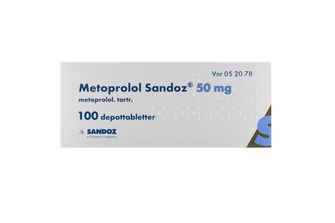 Metoprolol Sandoz Depottablett 50 mg Metoprolol 100 styck