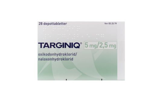 Targiniq Depottablett 5 mg/2,5 mg Oxikodon + Naloxon 28 tablett(er)