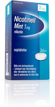 Nicotinell Mint Komprimerad sugtablett med nikotin, 1 mg, 36 st