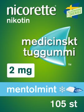 Nicorette Mentolmint 2 mg Medicinskt nikotintuggummi, 105 st