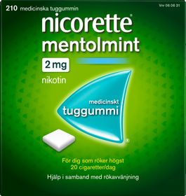 Nicorette Mentolmint 2 mg Nikotin, Medicinskt tuggummi, 210 styck